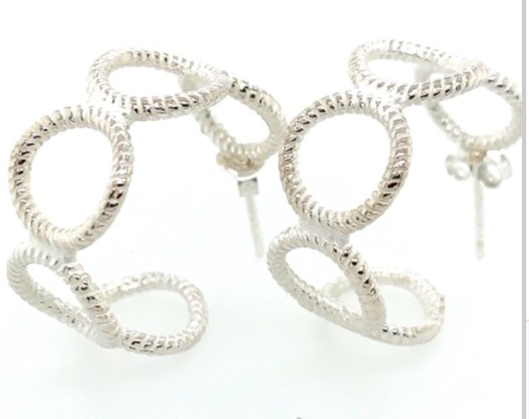 Sterling Silver Stud Cut Out Circles Earring
