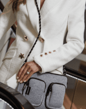 The West Coast Crossbody Bag - Rebecca Judd x Prene (LIGHT GREY MARLE / SILVER) Neoprene Crossbody / Hand Bag - Image 2