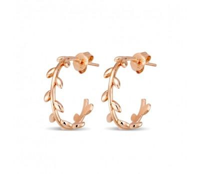Rose Gold Plated Sterling Silver vine hoop earring