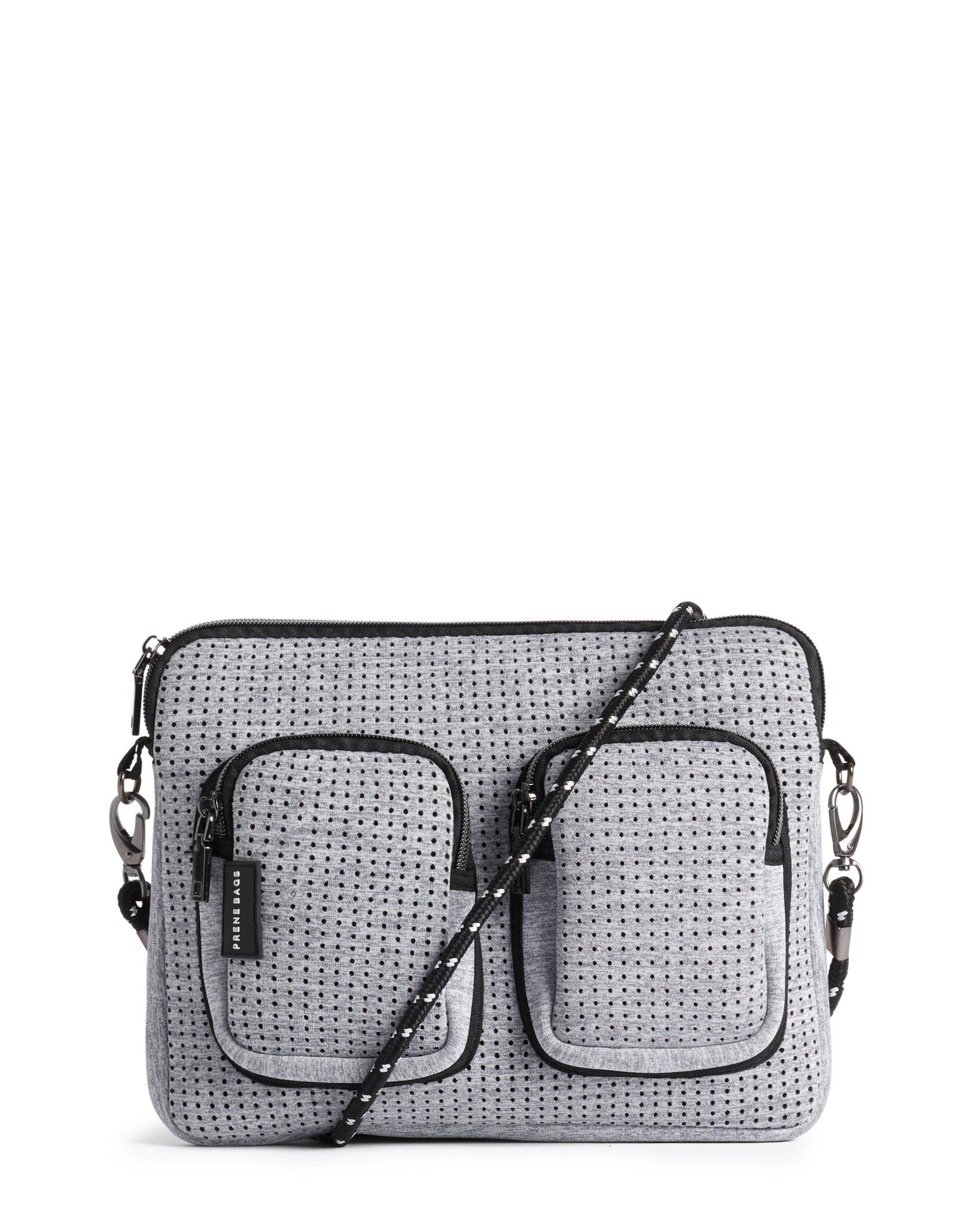The West Coast Crossbody Bag - Rebecca Judd x Prene (LIGHT GREY MARLE / SILVER) Neoprene Crossbody / Hand Bag