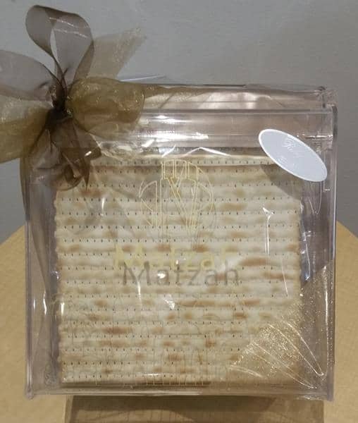 Passover Clear Acrylic Matzah Box with Matzah