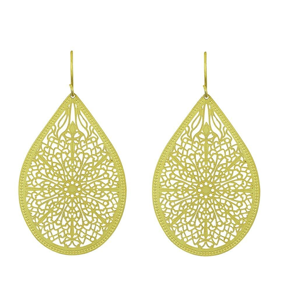 Duck & Sparrow Rain large earrings gold laser cut