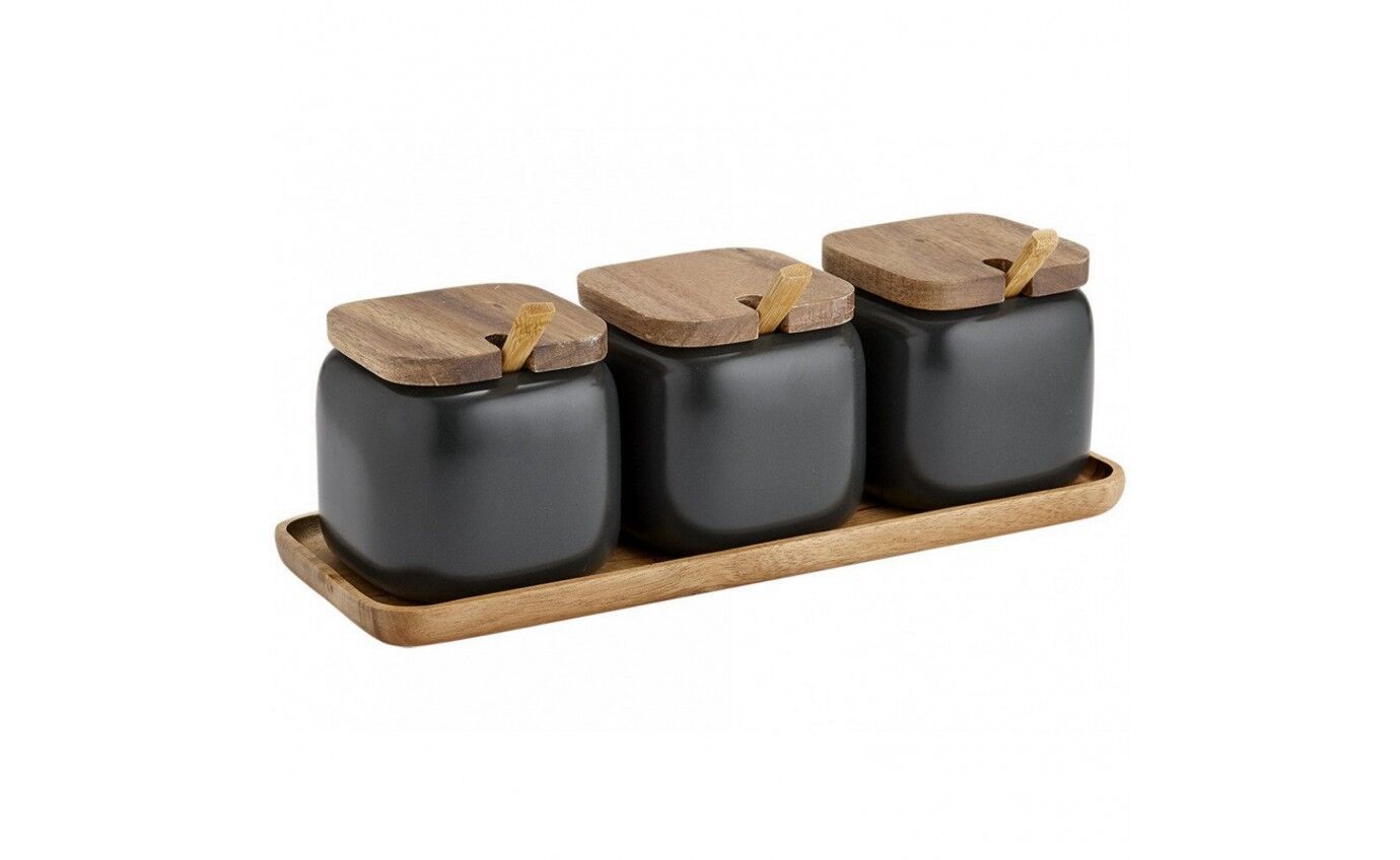 Ladelle Essentials Charcoal Canister & Spoon