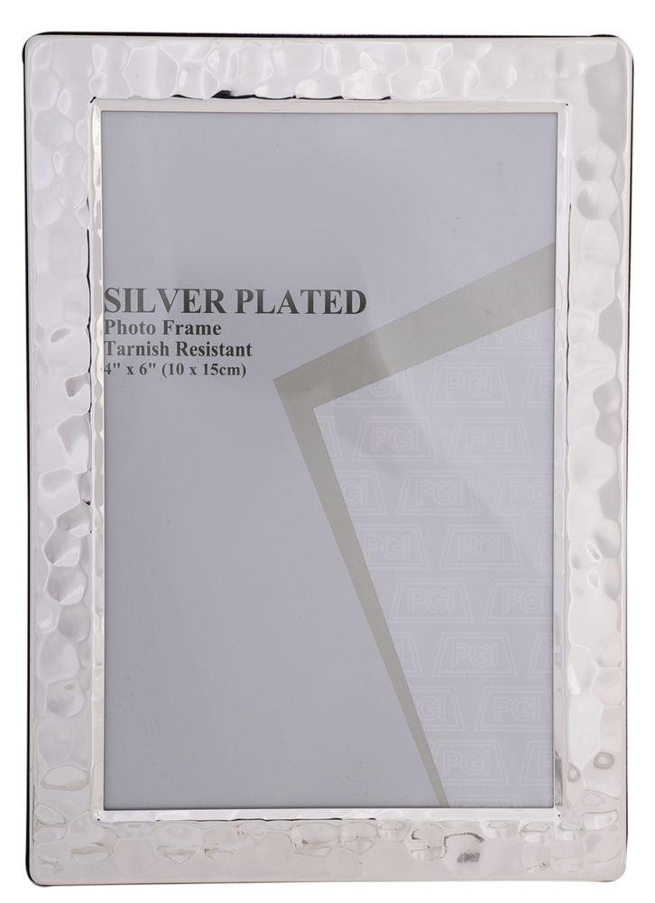 Hammered Silver Plated Photo Frame 4x6