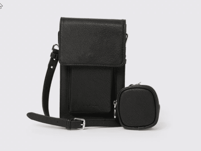 Vegan Leather Black Nebula Crossbody Bag